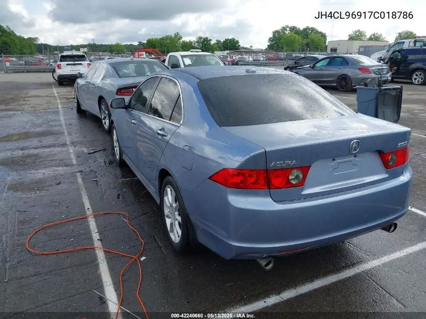 2007 Acura Tsx VIN: JH4CL96917C018786 Lot: 42240660