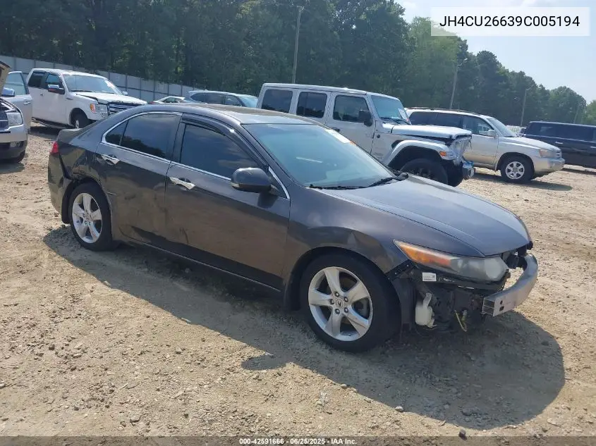 2009 Acura Tsx VIN: JH4CU26639C005194 Lot: 42591666