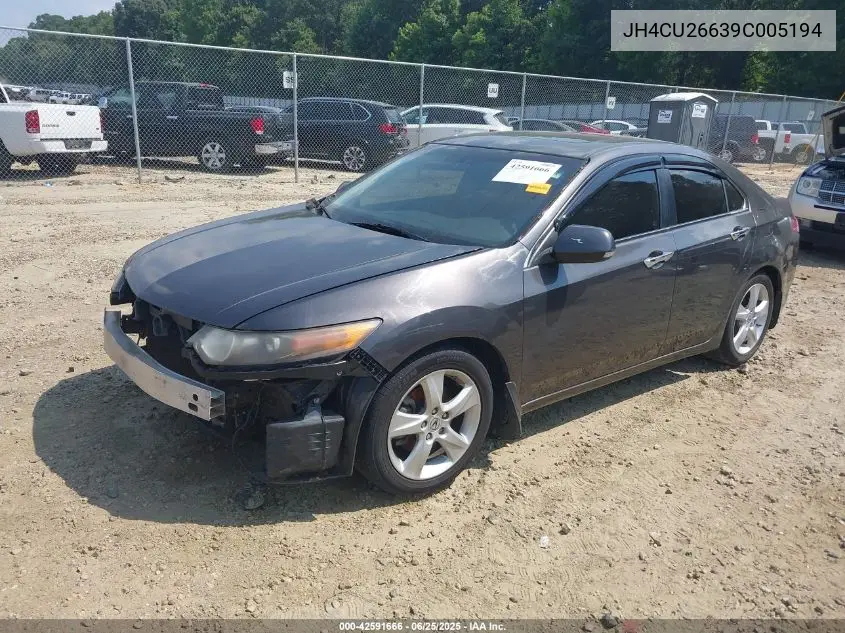 2009 Acura Tsx VIN: JH4CU26639C005194 Lot: 42591666
