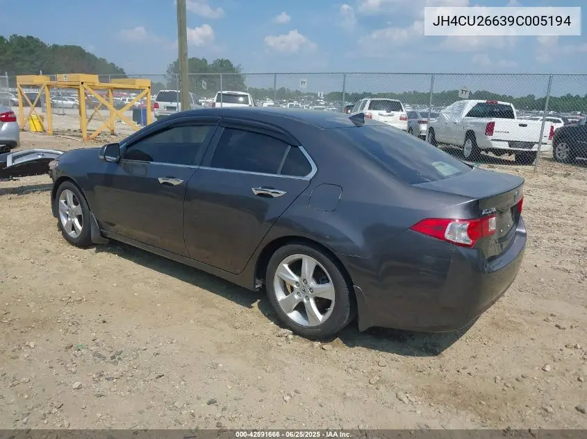 2009 Acura Tsx VIN: JH4CU26639C005194 Lot: 42591666