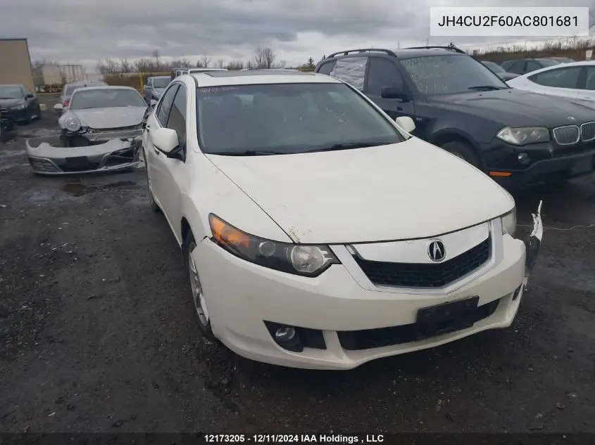 2010 Acura Tsx VIN: JH4CU2F60AC801681 Lot: 12173205