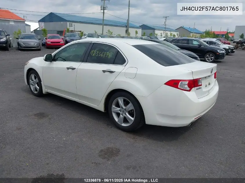 2010 Acura Tsx VIN: JH4CU2F57AC801765 Lot: 12336878