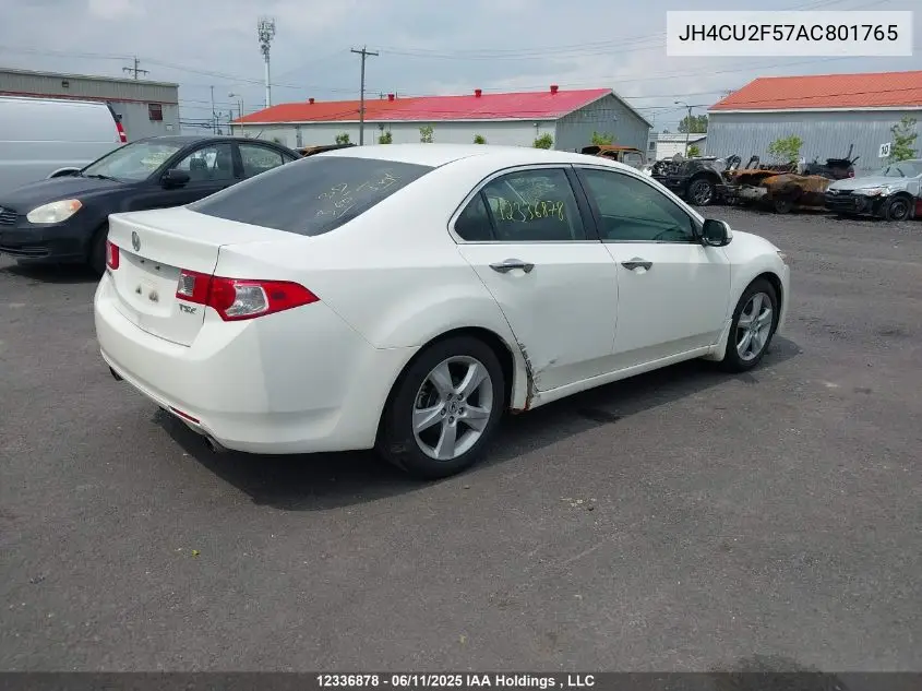 2010 Acura Tsx VIN: JH4CU2F57AC801765 Lot: 12336878