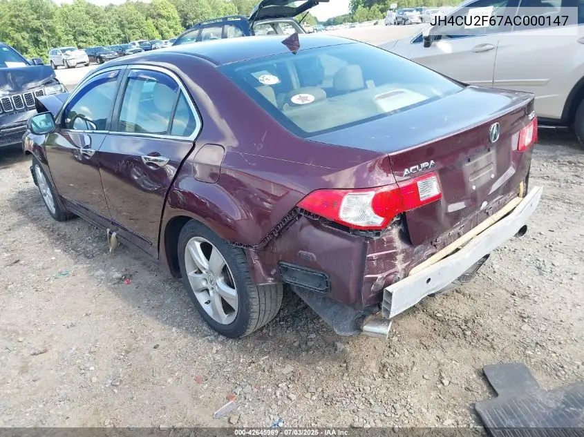 2010 Acura Tsx 2.4 VIN: JH4CU2F67AC000147 Lot: 42645969