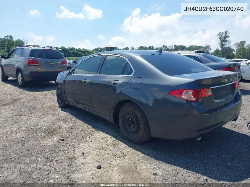 2012 Acura Tsx 2.4 VIN: JH4CU2F63CC020740 Lot: 42584135