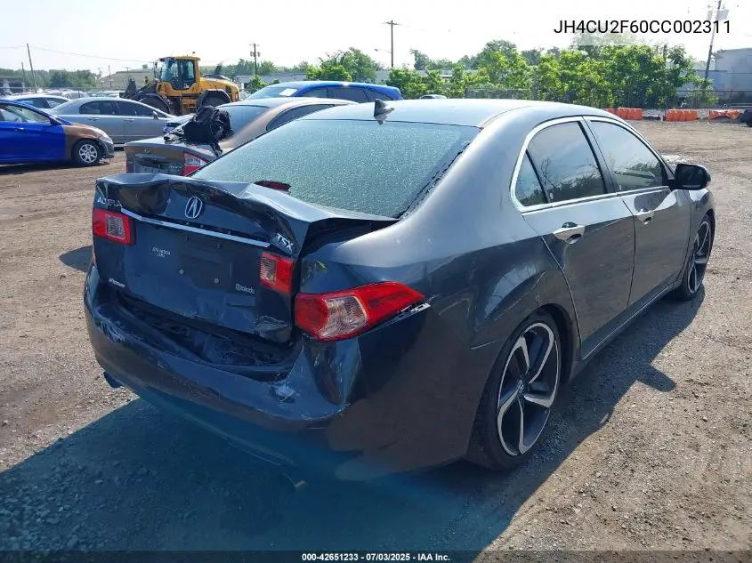 2012 Acura Tsx 2.4 VIN: JH4CU2F60CC002311 Lot: 42651233
