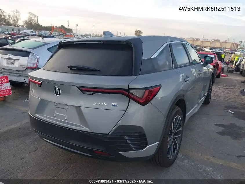 2024 Acura Zdx A-Spec VIN: 4W5KHMRK6RZ511513 Lot: 41809421