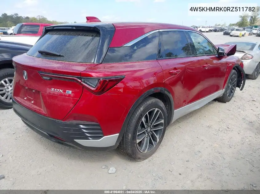 2024 Acura Zdx A-Spec VIN: 4W5KHMRK0RZ511782 Lot: 41964051