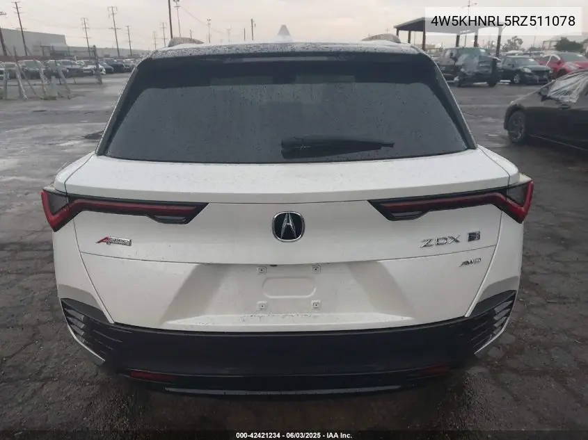 2024 Acura Zdx A-Spec VIN: 4W5KHNRL5RZ511078 Lot: 42421234