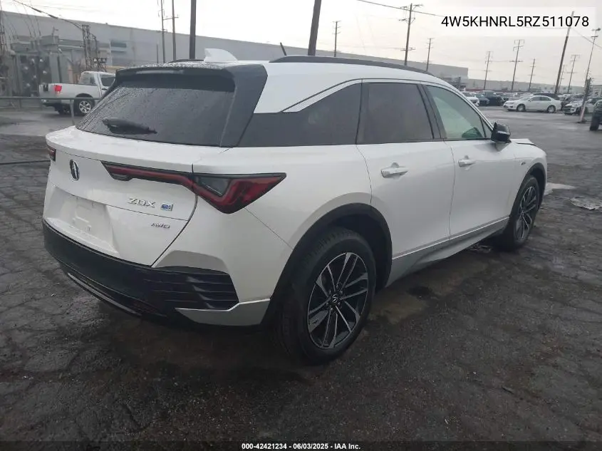 2024 Acura Zdx A-Spec VIN: 4W5KHNRL5RZ511078 Lot: 42421234