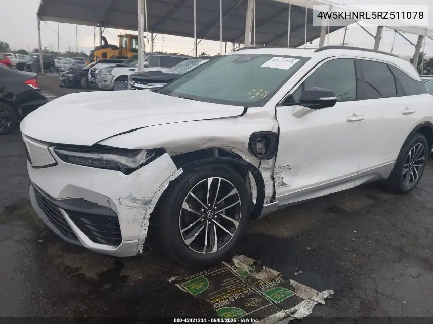 2024 Acura Zdx A-Spec VIN: 4W5KHNRL5RZ511078 Lot: 42421234