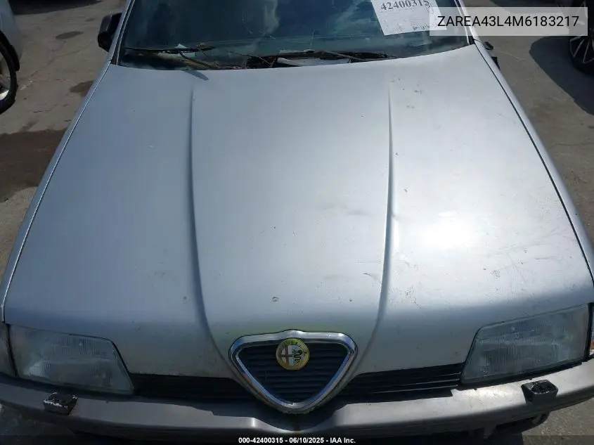 1991 Alfa Romeo 164 L VIN: ZAREA43L4M6183217 Lot: 42400315