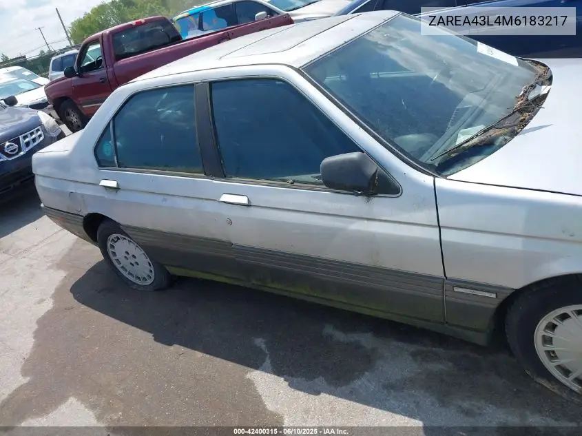 1991 Alfa Romeo 164 L VIN: ZAREA43L4M6183217 Lot: 42400315