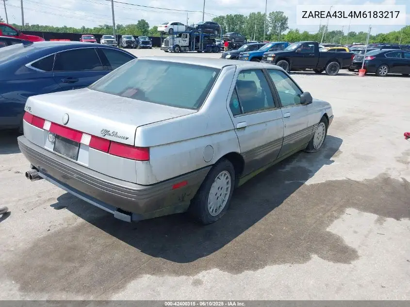 1991 Alfa Romeo 164 L VIN: ZAREA43L4M6183217 Lot: 42400315
