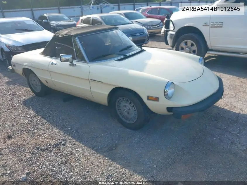 1981 Alfa Romeo Veloce 2000 Spider VIN: ZARBA5414B1012645 Lot: 42554772