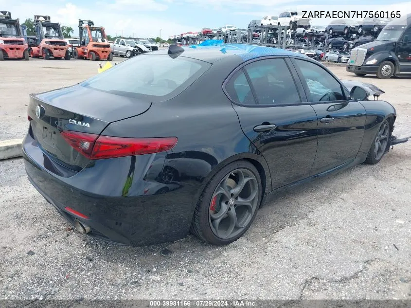 2017 Alfa Romeo Giulia Ti Rwd VIN: ZARFAECN7H7560165 Lot: 39981166