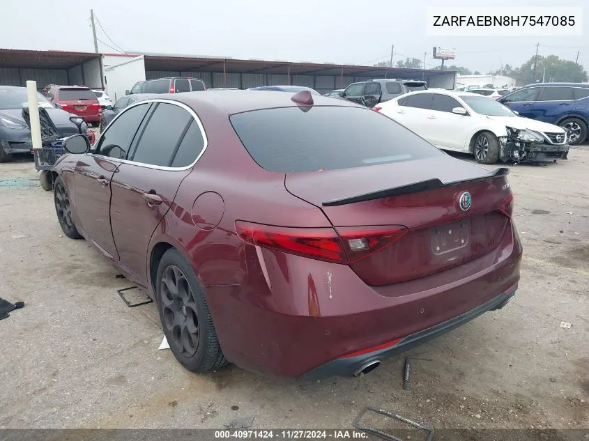 2017 Alfa Romeo Giulia Rwd VIN: ZARFAEBN8H7547085 Lot: 40971424