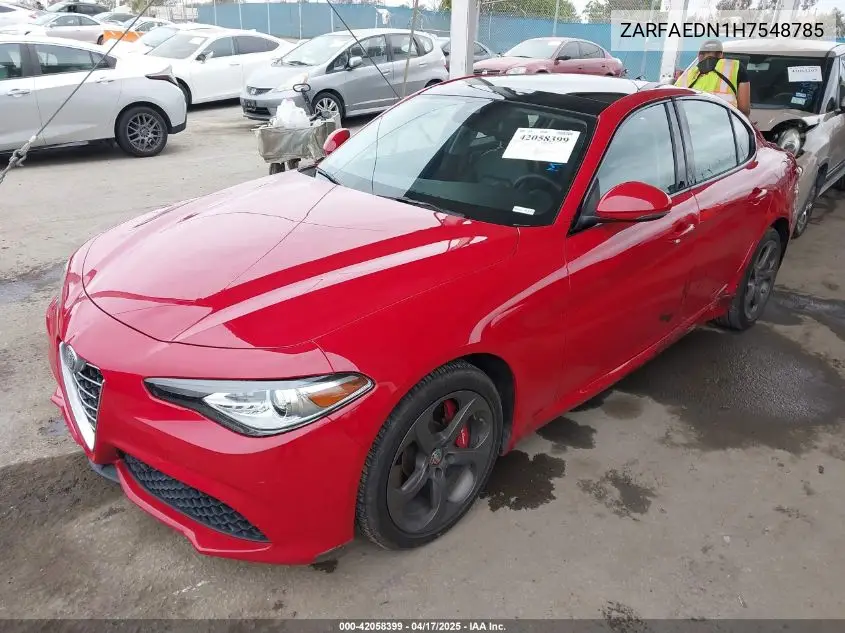 2017 Alfa Romeo Giulia Awd VIN: ZARFAEDN1H7548785 Lot: 42058399