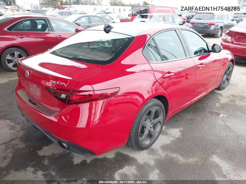 2017 Alfa Romeo Giulia Awd VIN: ZARFAEDN1H7548785 Lot: 42058399