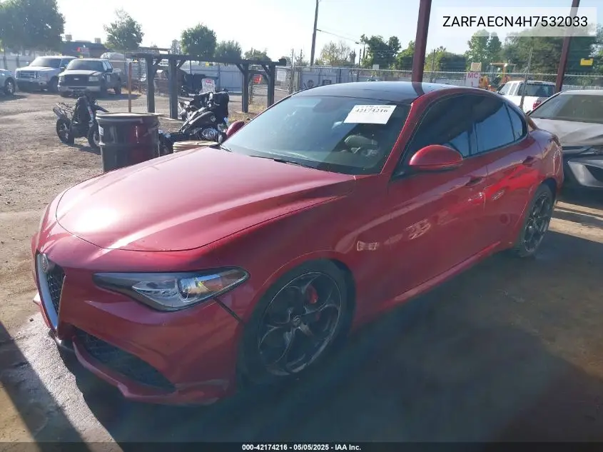 2017 Alfa Romeo Giulia Ti Rwd VIN: ZARFAECN4H7532033 Lot: 42174216