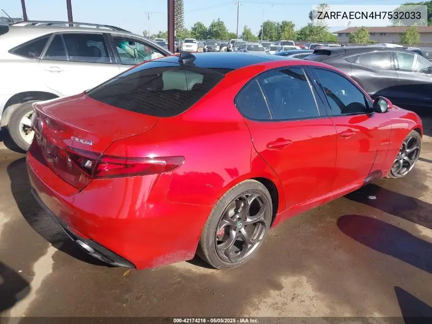 2017 Alfa Romeo Giulia Ti Rwd VIN: ZARFAECN4H7532033 Lot: 42174216