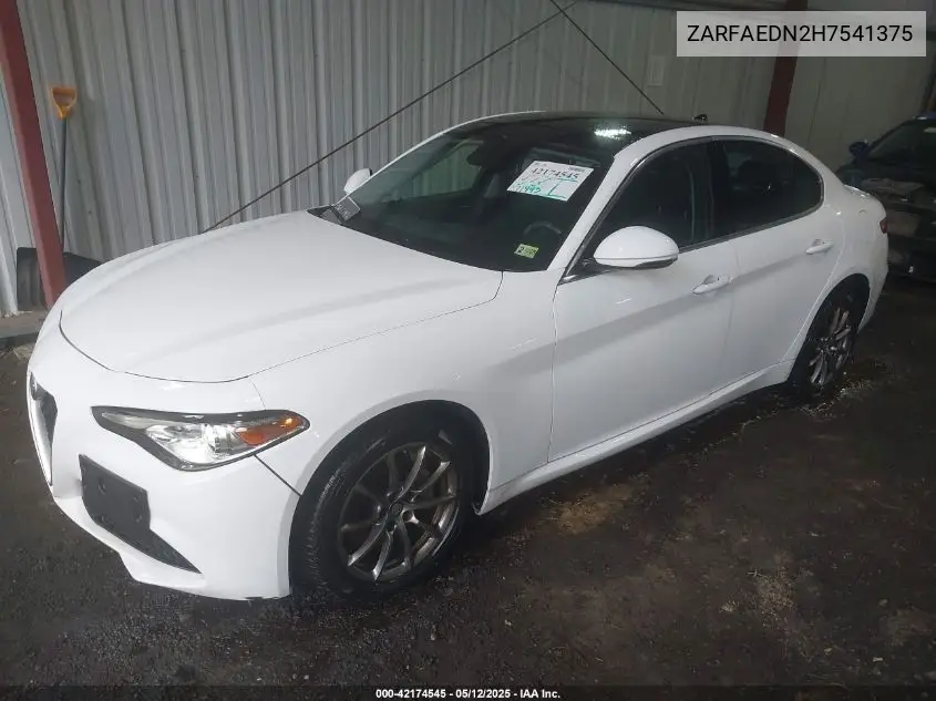 2017 Alfa Romeo Giulia Awd VIN: ZARFAEDN2H7541375 Lot: 42174545