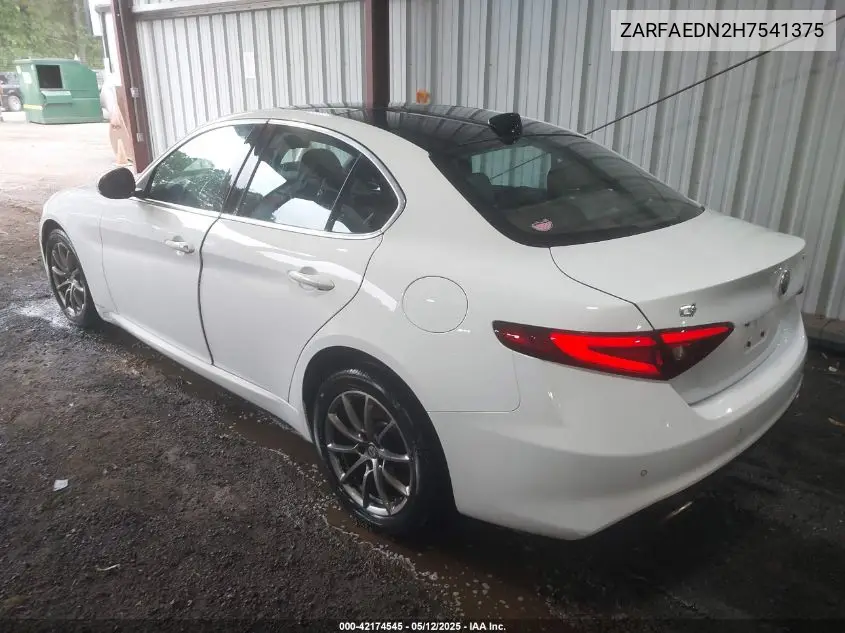 2017 Alfa Romeo Giulia Awd VIN: ZARFAEDN2H7541375 Lot: 42174545