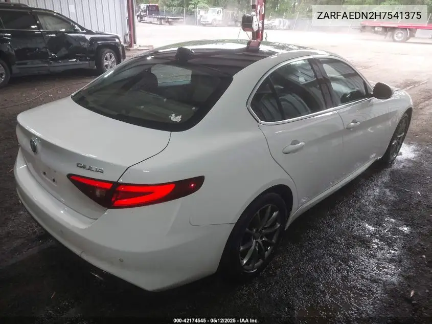 2017 Alfa Romeo Giulia Awd VIN: ZARFAEDN2H7541375 Lot: 42174545
