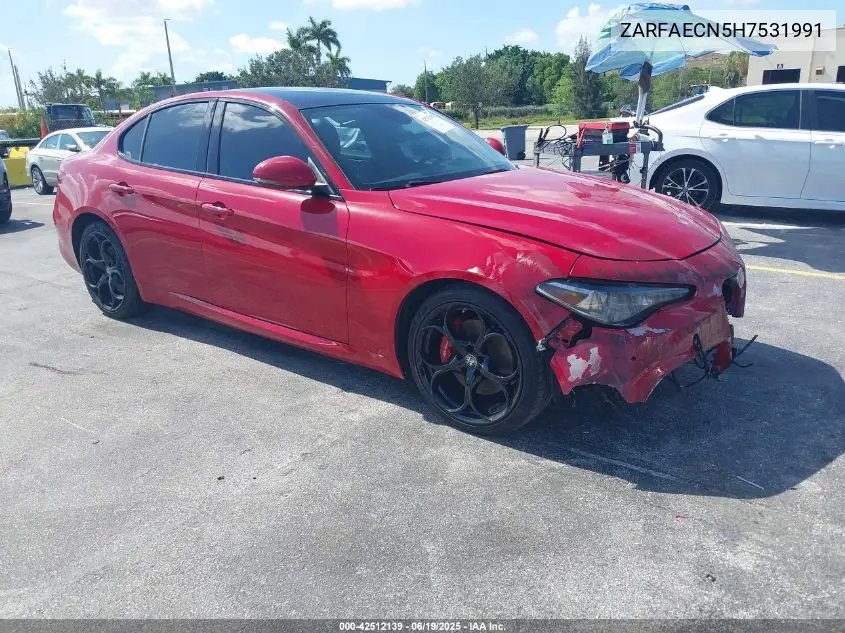 2017 Alfa Romeo Giulia Ti Rwd VIN: ZARFAECN5H7531991 Lot: 42512139