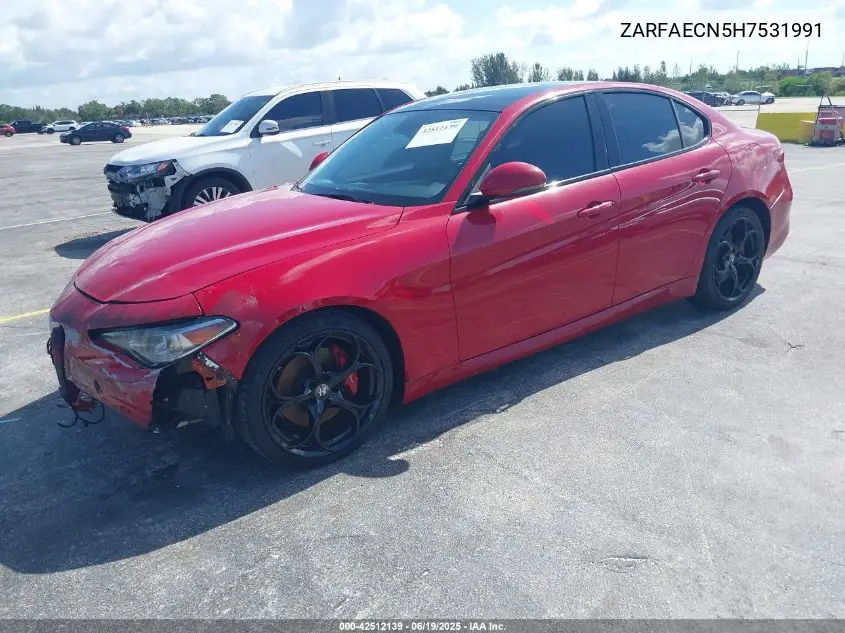 2017 Alfa Romeo Giulia Ti Rwd VIN: ZARFAECN5H7531991 Lot: 42512139