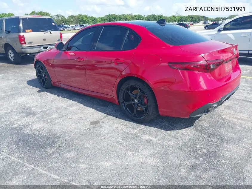 2017 Alfa Romeo Giulia Ti Rwd VIN: ZARFAECN5H7531991 Lot: 42512139