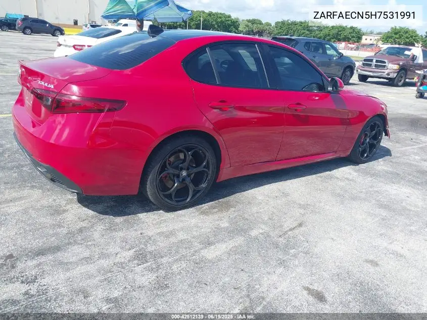 2017 Alfa Romeo Giulia Ti Rwd VIN: ZARFAECN5H7531991 Lot: 42512139