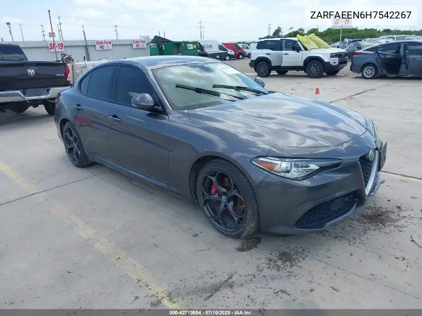 2017 Alfa Romeo Giulia Ti Awd VIN: ZARFAEEN6H7542267 Lot: 42710854