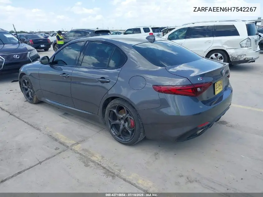 2017 Alfa Romeo Giulia Ti Awd VIN: ZARFAEEN6H7542267 Lot: 42710854