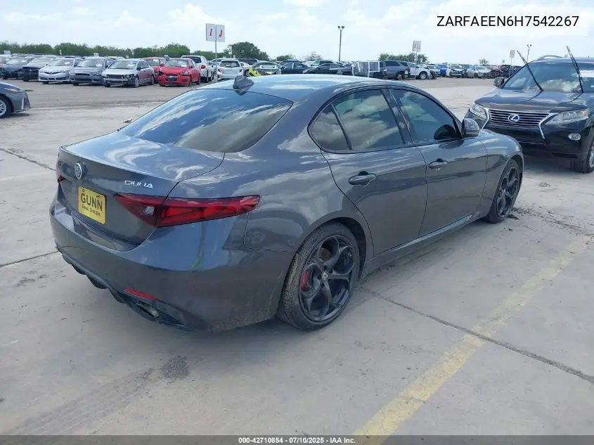 2017 Alfa Romeo Giulia Ti Awd VIN: ZARFAEEN6H7542267 Lot: 42710854