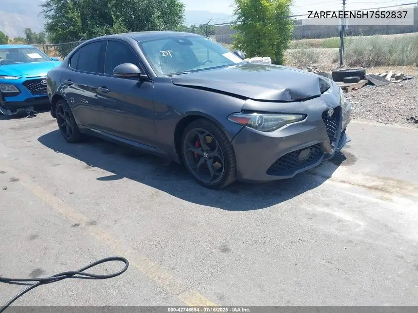 2017 Alfa Romeo Giulia Ti Awd VIN: ZARFAEEN5H7552837 Lot: 42746654
