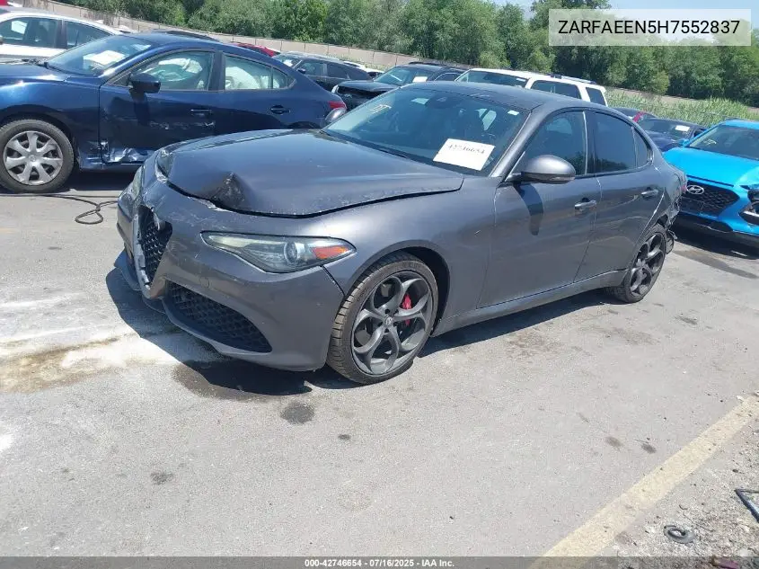 2017 Alfa Romeo Giulia Ti Awd VIN: ZARFAEEN5H7552837 Lot: 42746654