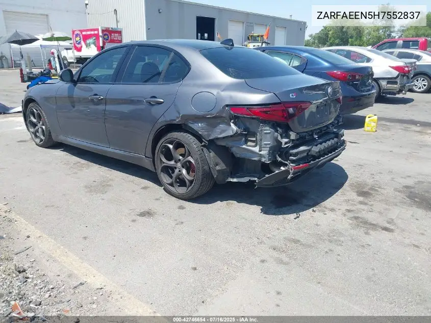 2017 Alfa Romeo Giulia Ti Awd VIN: ZARFAEEN5H7552837 Lot: 42746654