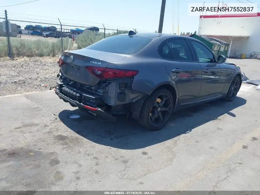 2017 Alfa Romeo Giulia Ti Awd VIN: ZARFAEEN5H7552837 Lot: 42746654