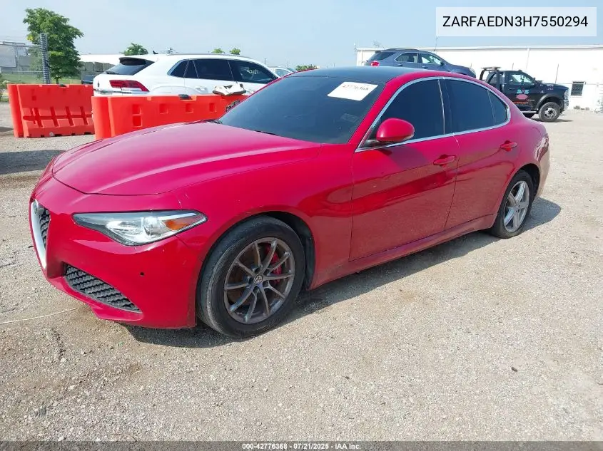 2017 Alfa Romeo Giulia Awd VIN: ZARFAEDN3H7550294 Lot: 42776368