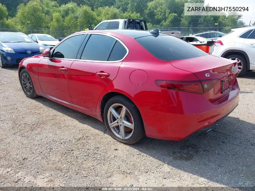 2017 Alfa Romeo Giulia Awd VIN: ZARFAEDN3H7550294 Lot: 42776368