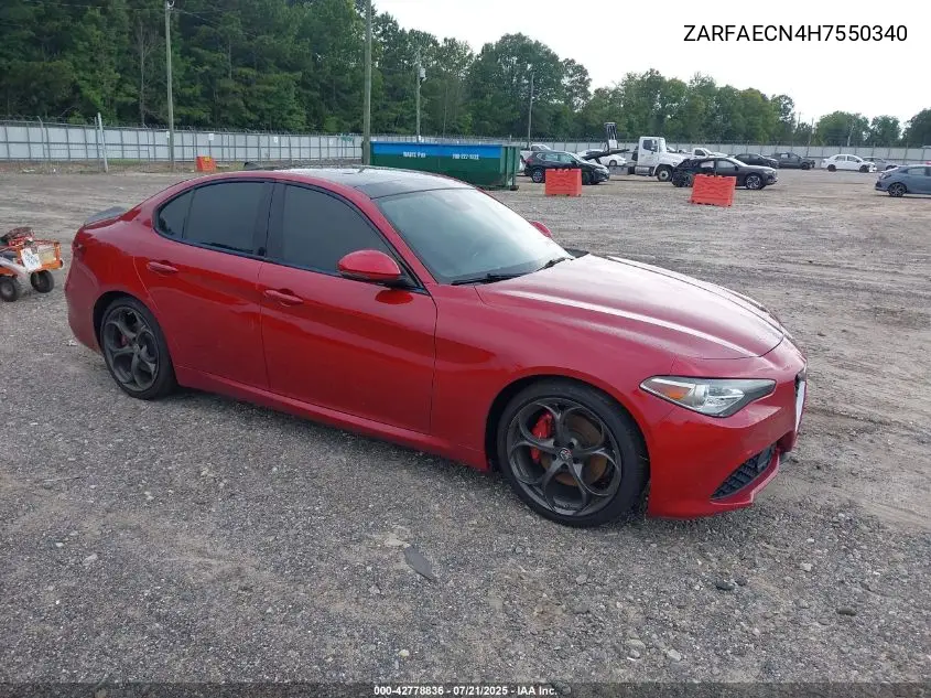 2017 Alfa Romeo Giulia Ti Rwd VIN: ZARFAECN4H7550340 Lot: 42778836