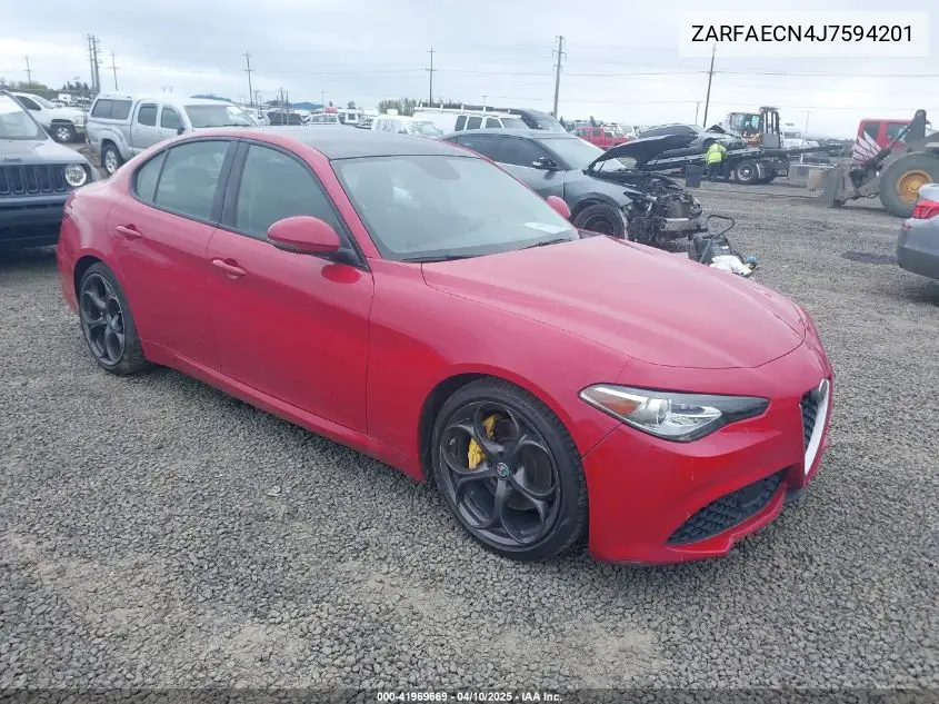 2018 Alfa Romeo Giulia Ti Sport Rwd VIN: ZARFAECN4J7594201 Lot: 41969669