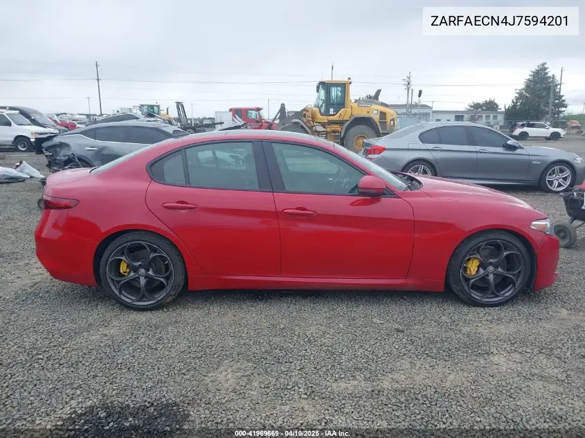2018 Alfa Romeo Giulia Ti Sport Rwd VIN: ZARFAECN4J7594201 Lot: 41969669