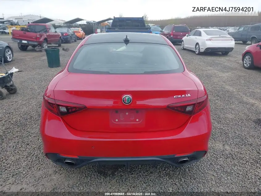2018 Alfa Romeo Giulia Ti Sport Rwd VIN: ZARFAECN4J7594201 Lot: 41969669