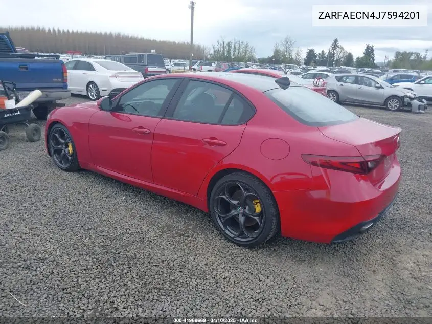 2018 Alfa Romeo Giulia Ti Sport Rwd VIN: ZARFAECN4J7594201 Lot: 41969669