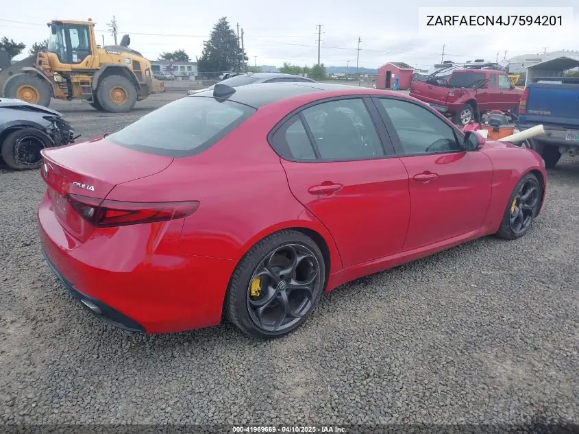 2018 Alfa Romeo Giulia Ti Sport Rwd VIN: ZARFAECN4J7594201 Lot: 41969669