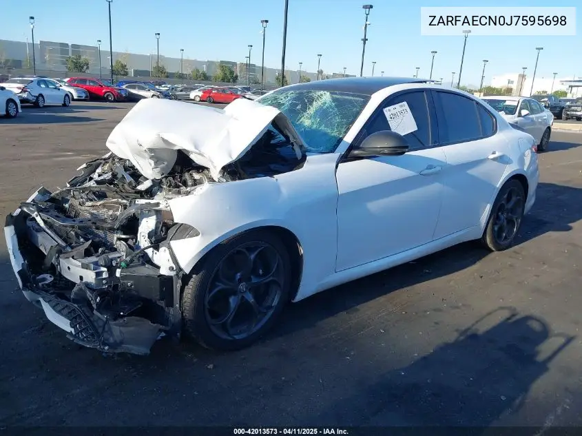 2018 Alfa Romeo Giulia Ti Sport Rwd VIN: ZARFAECN0J7595698 Lot: 42013573