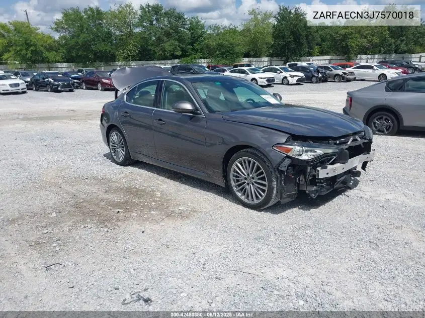 2018 Alfa Romeo Giulia Ti Lusso Rwd VIN: ZARFAECN3J7570018 Lot: 42480380