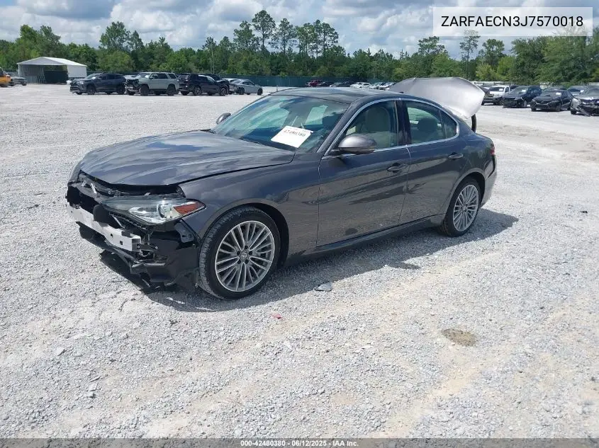 2018 Alfa Romeo Giulia Ti Lusso Rwd VIN: ZARFAECN3J7570018 Lot: 42480380
